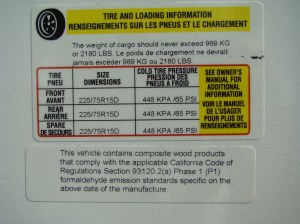 RV tire label 5th wheel